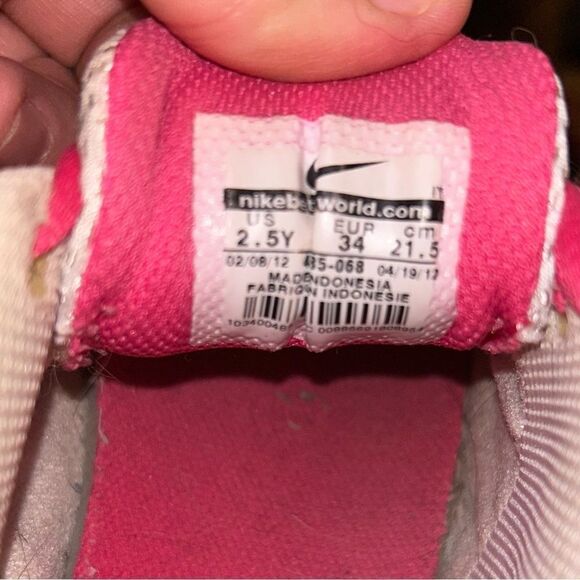 Girls Nike Reax Run Grey White Pink Shoes Size 2.5y - Picture 7 of 7